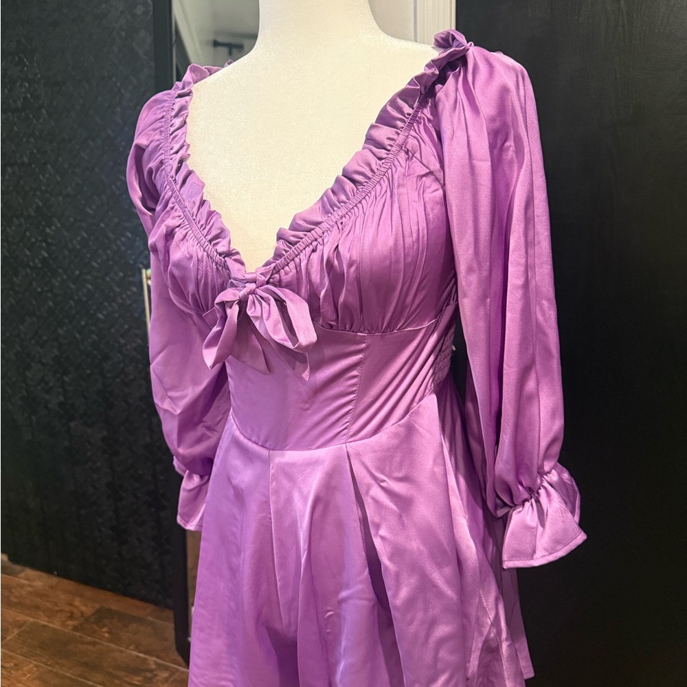 Fashion Nova Purple Ruffled Jumpsuit